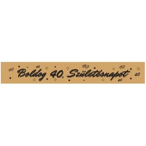 Party vállszalag szülinapra arany színű, Boldog Születésnapot felirattal, 40-es, számos