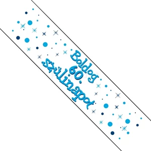 Party vállszalag szülinapra Boldog 60. születésnapot kék vállszalag