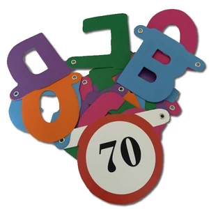 Party zászló fűzér Boldog 70. Születésnapot felirat