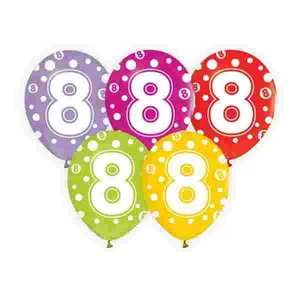 Partylufi évszámos pöttyös (8) 5 db/csomag 