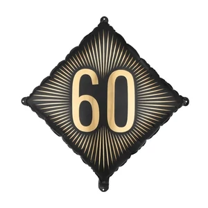 Partylufi fólia 60. évszámos, fekete-arany számmal 