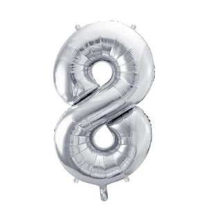 Partylufi fólia 8. szám 72 cm, ezüst 