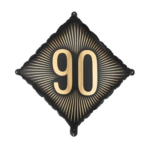 Partylufi fólia 90. évszámos, fekete-arany számmal 