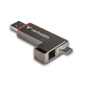 Pendrive 128GB USB-A/C 3.2 Gen1 VERBATIM Dual QuickStick" fekete