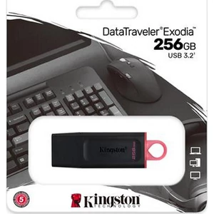 Pendrive 256GB Kingston USB 3.2, DataTravel Exodia fekete-rózsaszín