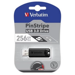 Pendrive 256GB USB 3.0 VERBATIM Pinstripe fekete UV256GPF2