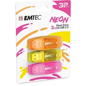 Pendrive 32GB 3db USB 2.0 EMTEC C410 narancs citromsárga rózsaszín