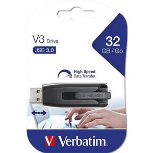 Pendrive 32GB USB 3.0 60/12MB/sec VERBATIM V3 fekete-szürke