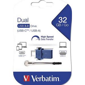Pendrive 32GB USB 3.0+USB-C adapter VERBATIM DUAL UV32DC