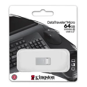 Pendrive 64GB USB 45718 200MB fém KINGSTON DT Micro Gen2