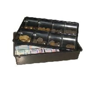 Pénkazetta műanyag bankjegy és érme tartó, fekete színben HM00165, MK8