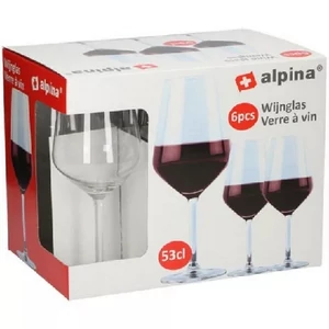 Pohár üveg boros 53cl, 6db-os, Alpina