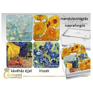 Poháralátét parafa 10x10cm, Van Gogh:Kávéház éjjel