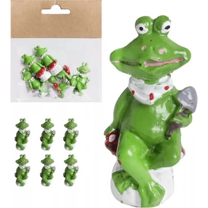 Porcelán béka gombán, zöld 6 db/csomag