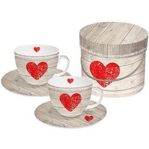 Porcelán csésze szett 2db 0, 2l-es csésze, karácsonyi mintás Heart of Wood porcelán