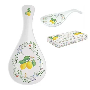 Porcelán fakanáltartó kanál 27x12cm, dobozban, Fleurs et Citrons