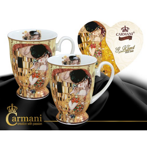Porcelán lábasBögreszett 2db-os Klimt: Adele Kiss porcelán
