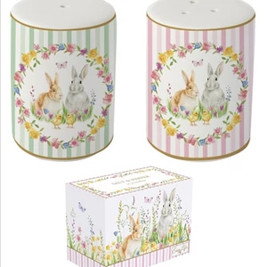 Porcelán só-borsszóró szett 7cm, Happy Easter