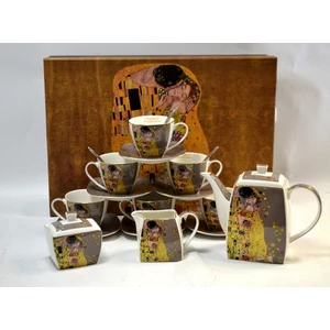 Porcelán Teáskészlet Klimt Kiss 6 személyes