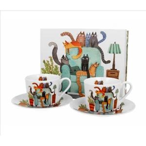 Porcelán csésze +alj 230 ml 2 személyes dobozban 6911
