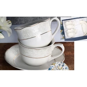 Porceláncsésze+alj 220ml Sarah 6 személyes, dobozban