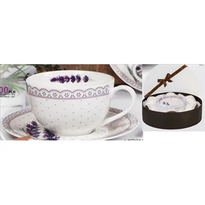 Porceláncsésze+alj 250ml Lavender 6 személyes, dobozban