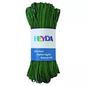 Raffia Heyda 50g természetes anyagból sötét zöld 204887797