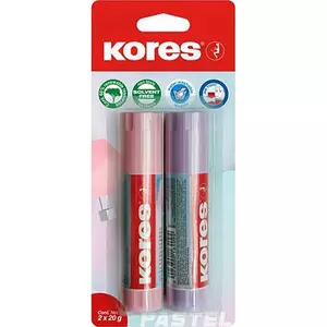 Ragasztóstift 20g Kores pasztell színű tokban, 2x20g 