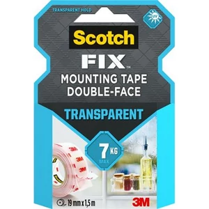 Ragasztószalag 3M Scotch áttetsző, kétoldalas, 19 mm x 1,5 m Transparent