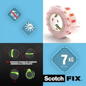 Ragasztószalag 3M Scotch áttetsző, kétoldalas, 19 mm x 1,5 m Transparent