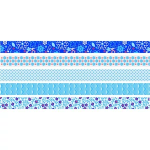 Ragasztószalag HEYDA dekor (12mmx3m) "Fllowers"  mini tépővel kék 