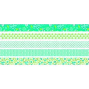Ragasztószalag HEYDA dekor (12mmx3m) "Fllowers"  mini tépővel zöld 