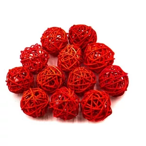 Rattan gömb 5cm piros 12db/csomag.