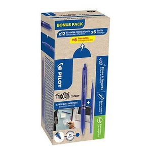 Rollertoll 0,35mm Pilot törölhető, nyomógombos, Frixion Clicker Bonus Pack, kék + betét