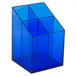 Írószertartó asztali ICO Pen Holder transzparens sötétkék rekeszes írószertartó, asztali írószerta