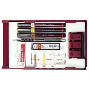 Rotring csőtoll Isograph szett college szett "3+1 0,25; 0,35; 0,50mm"