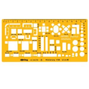 Rotring sablonvonalzó berendezési 1:100 sablon S0238851/R8537810