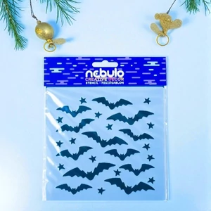Sablon stencil Halloween denevér 14,5x14,5cm nebulo