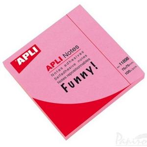 Öntapadós jegyzettömb 75x75 Apli neon rózsaszín 100lap/csomag 