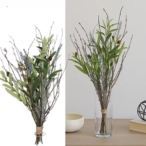 Selyemvirág - művirág 62cm Olíva levendula ág zöld 62x24x13cm SDDST5 élthű