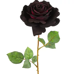 Selyemvirág művirág 67cm rózsa feket lila 15x15x67cm DST5 élethű