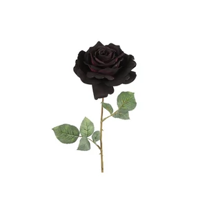 Selyemvirág művirág 67cm rózsa feket lila 15x15x67cm DST5 élethű