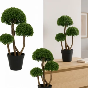 Selyemvirág - művirág fa 80cm buxus bonsia zöld 80x40x32cm SDDST5 élthű