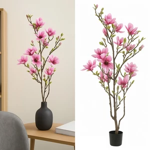 Selyemvirág magnólia fa 150cm magnolia rózsaszín 80x80x150cm SDDST5 élthű