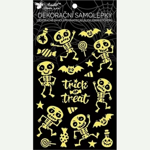 Matrica Sötétben világító HALLOWEEN plasztik, 14,5 x 25 cm öntapadós