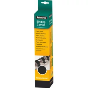 Spirál 12mm Fellowes műanyag 56-80lapig, fekete 25db/csomag