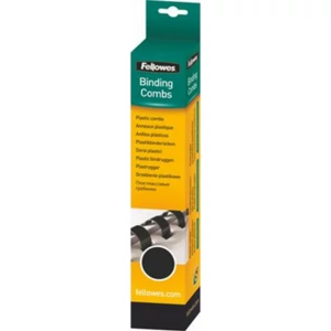 Spirál 14mm Fellowes műanyag 81-100 lapig, fekete 25db/csomag