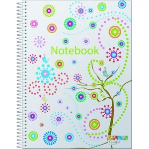Spirálfüzet A4 Ancor 68825 kockás 120lapos Notebook perforált lefűzhető színregiszteres lapok 2x3szín