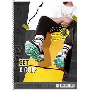 Spirálfüzet A4+ kockás 80lap, SHKOLYARYK Get a grip vegyes