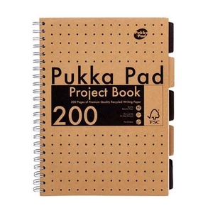 Spirálfüzet A4 vonalas 100 lap, PUKKA PAD Kraft project book PUP9566